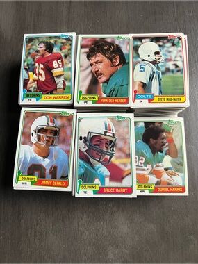 1981 Topps Football Cards Monster Lot 665 Count Vintage NFL Stacks